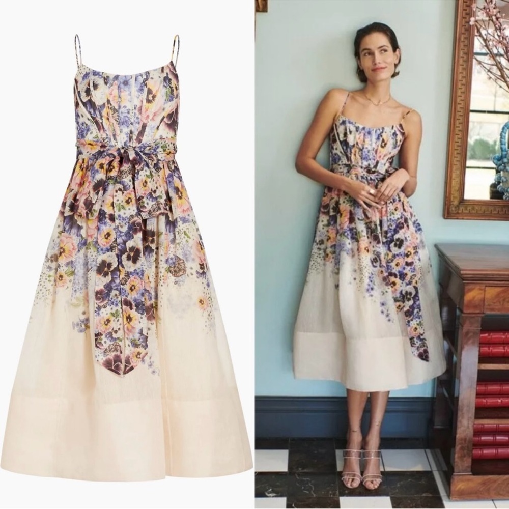 NWOT Zimmermann Tama Corset Midi Floral